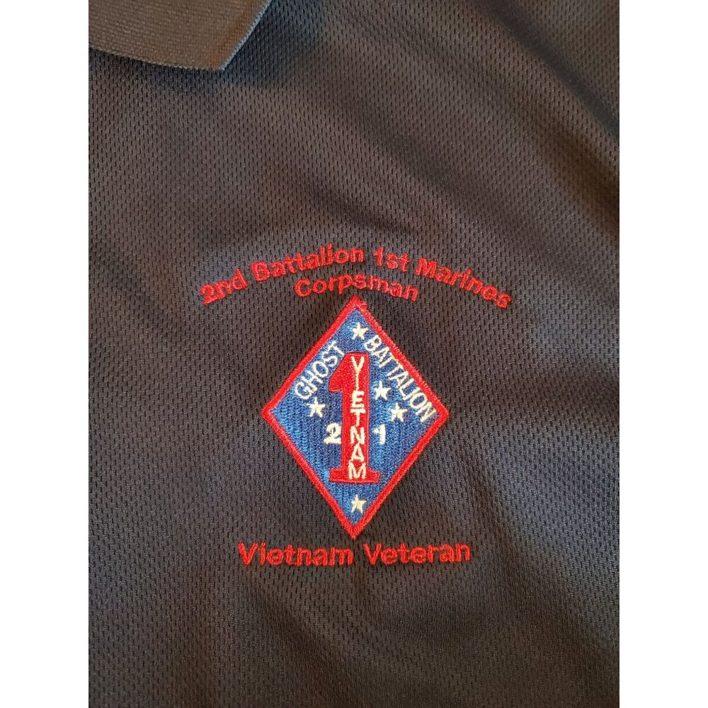 Hartwell polo Men's Large Navy/Blue Vietnam Veteran shirt
